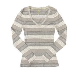 Old Navy Women's Striped V-Neck Long Sleeve Top Multicolor Size S